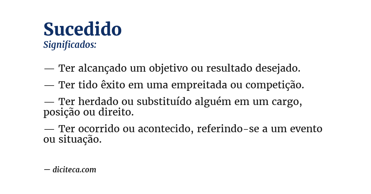 Significado de sucedido