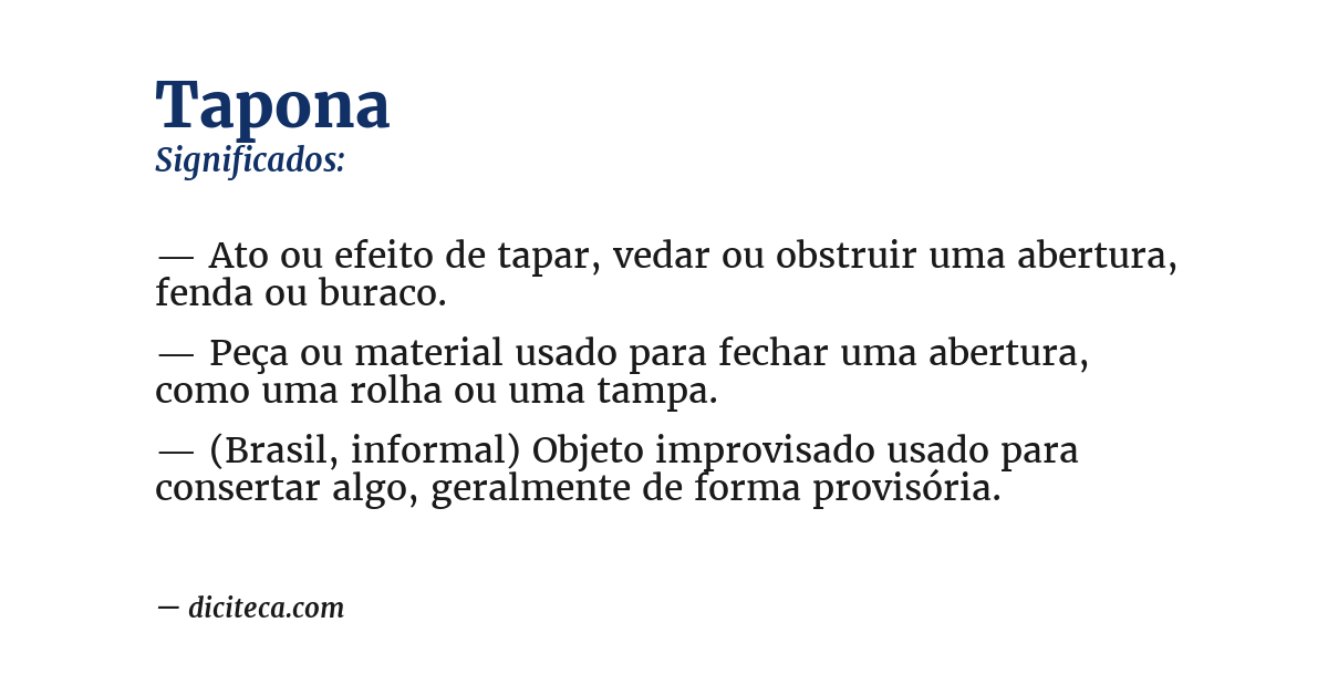 Significado de tapona