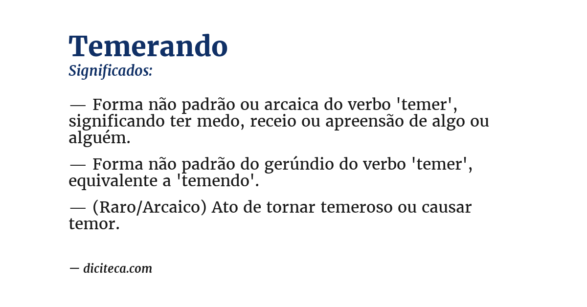 Significado de temerando