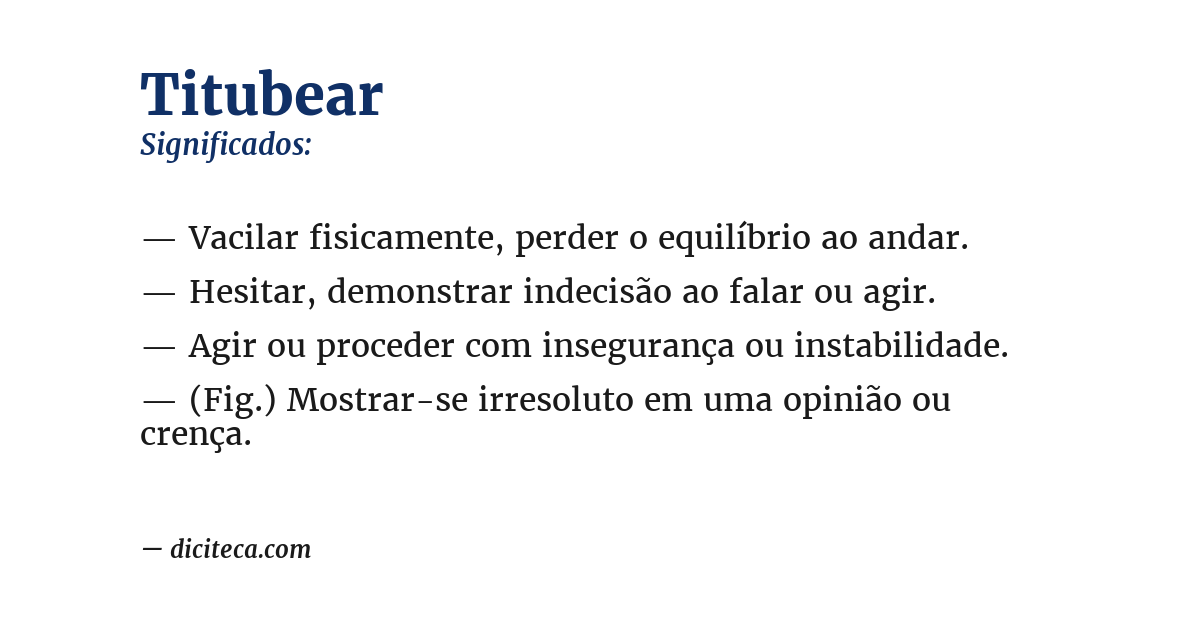 Significado de titubear
