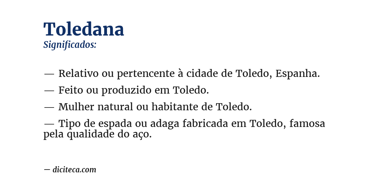 Significado de toledana