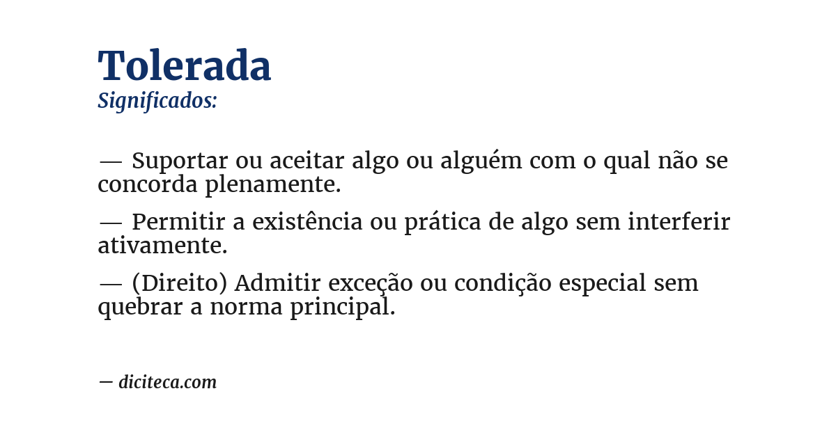 Significado de tolerada