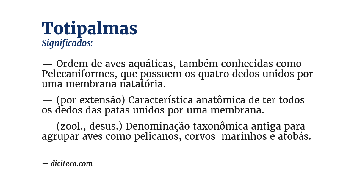 Significado de totipalmas