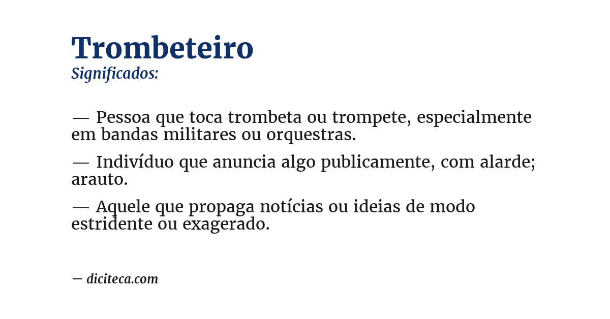 Significado de trombeteiro