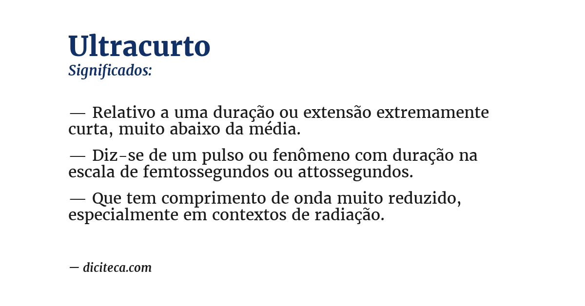Significado de ultracurto