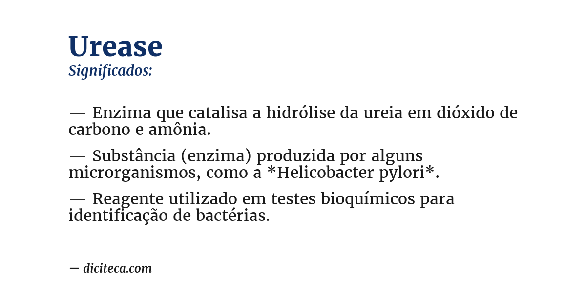 Significado de urease