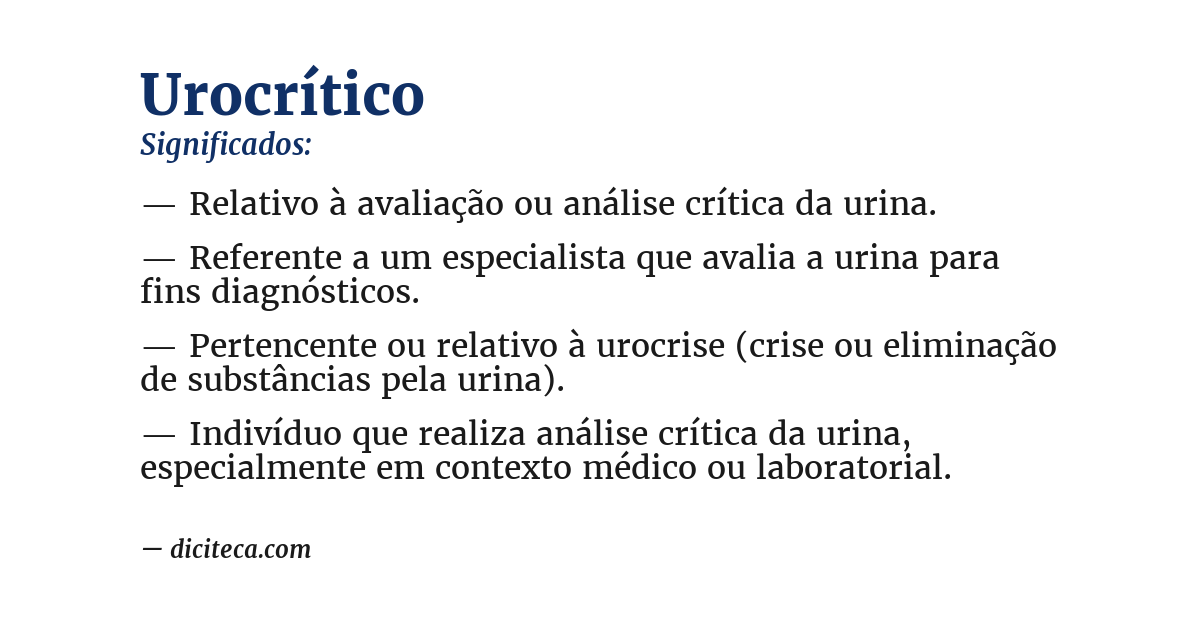 Significado de urocrítico