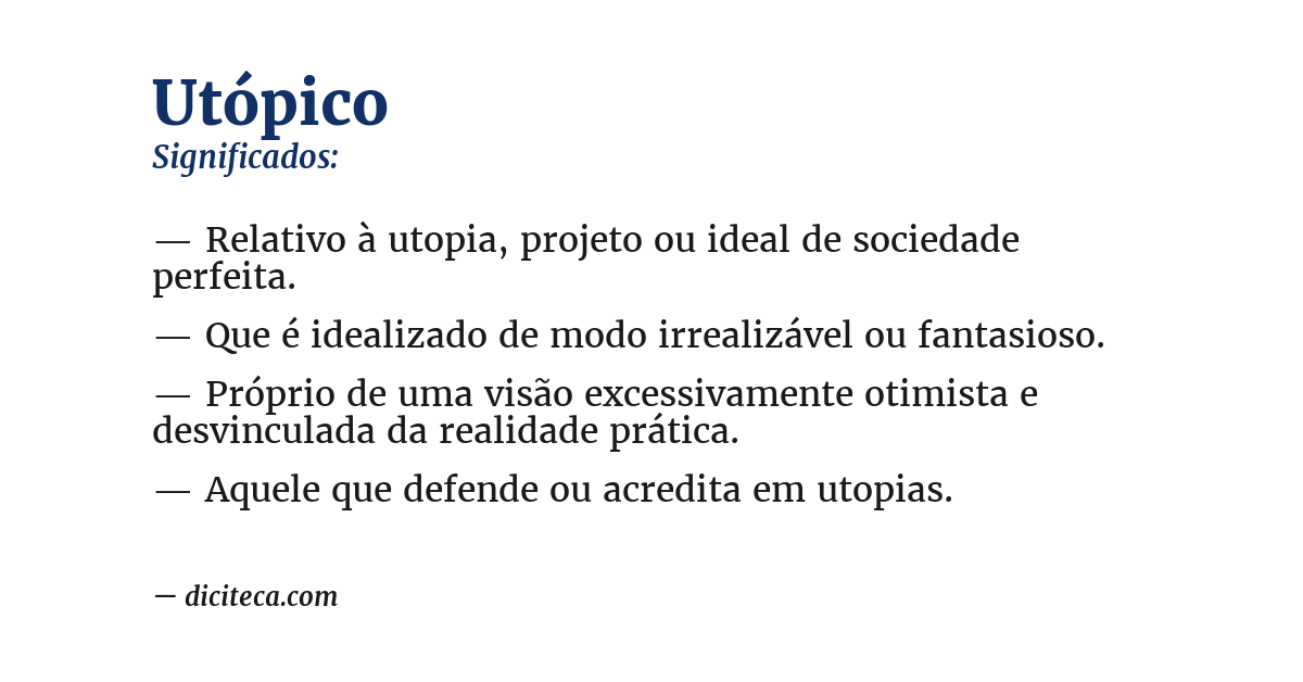 Significado de utópico
