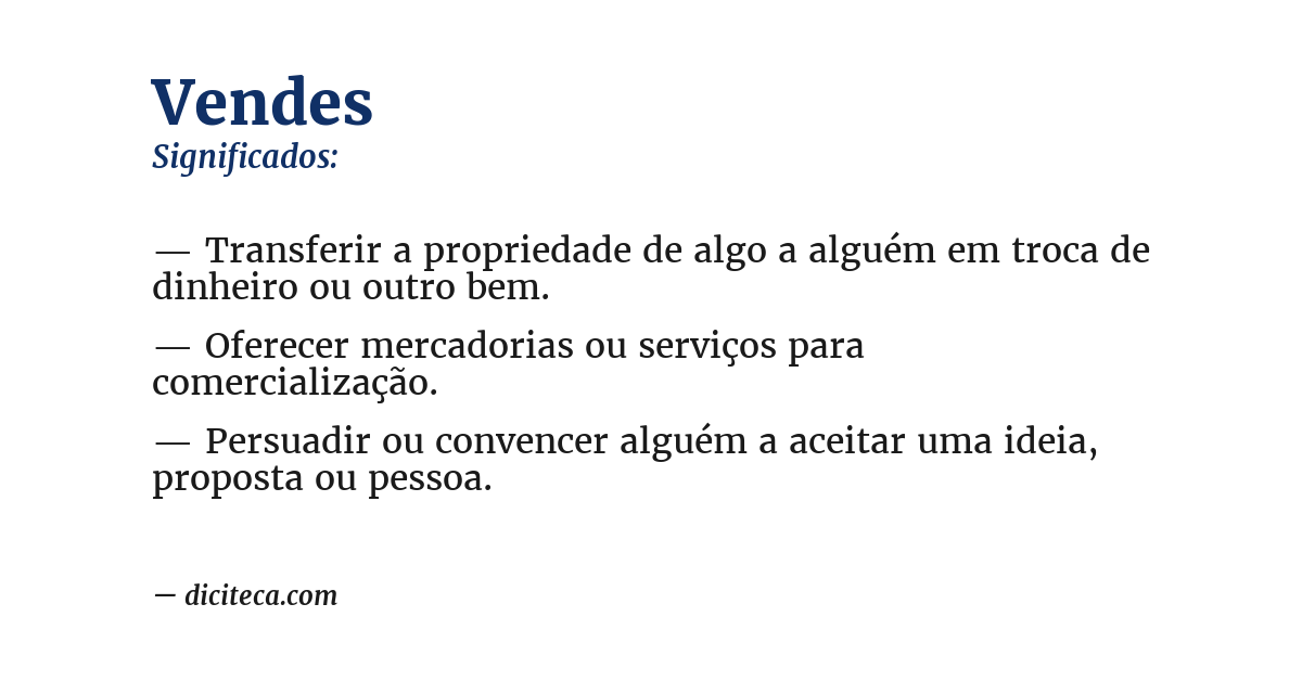 Significado de vendes