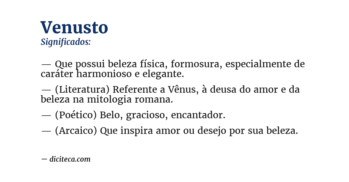 Significado de venusto