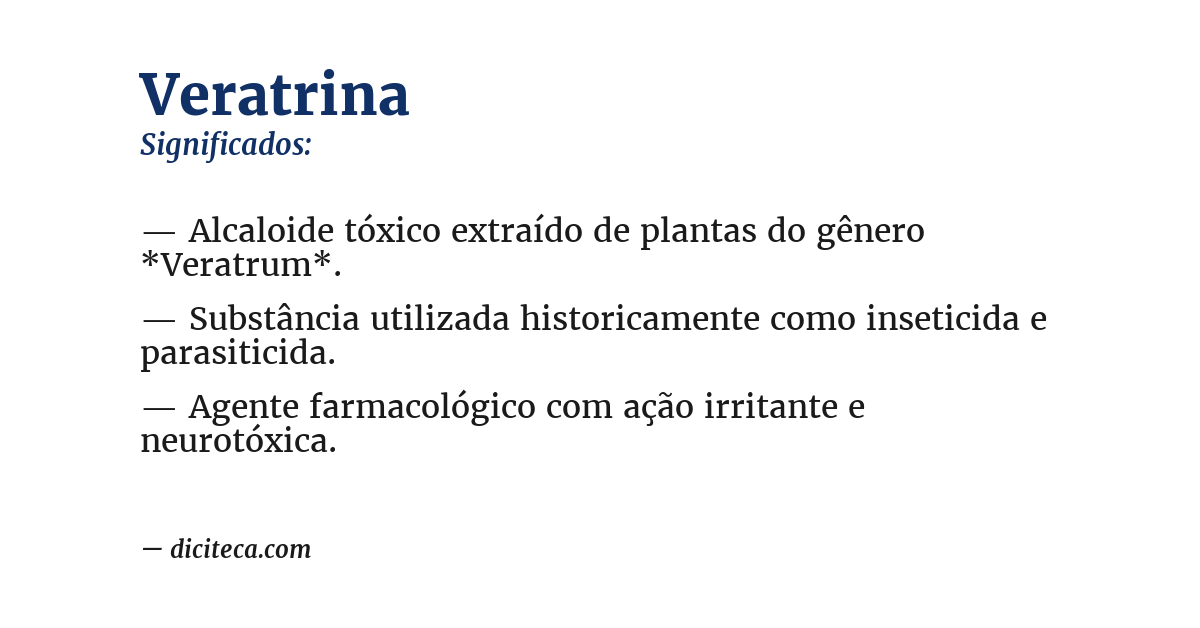 Significado de veratrina