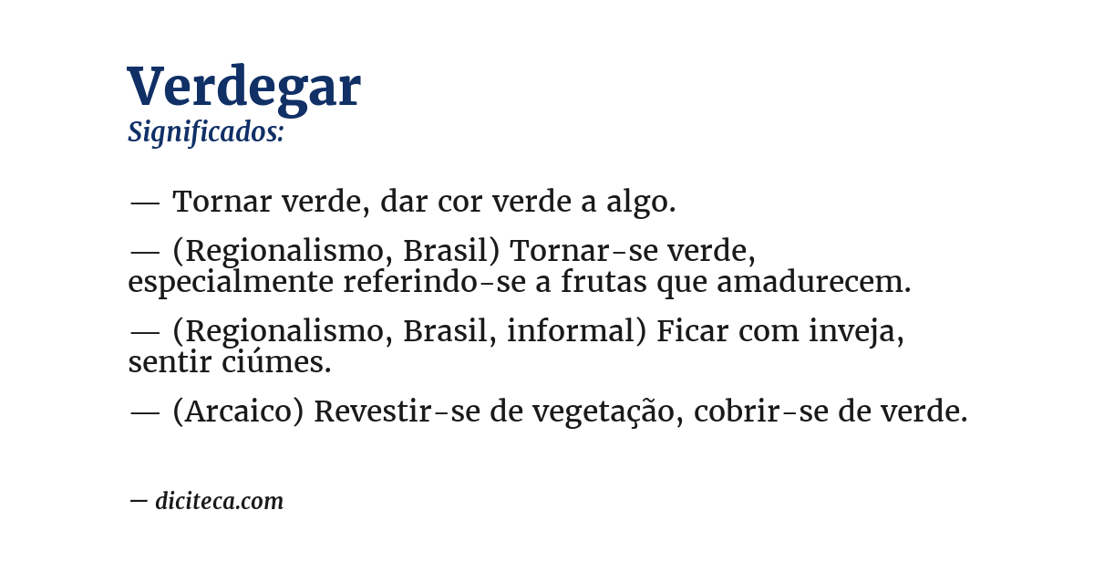 Significado de verdegar