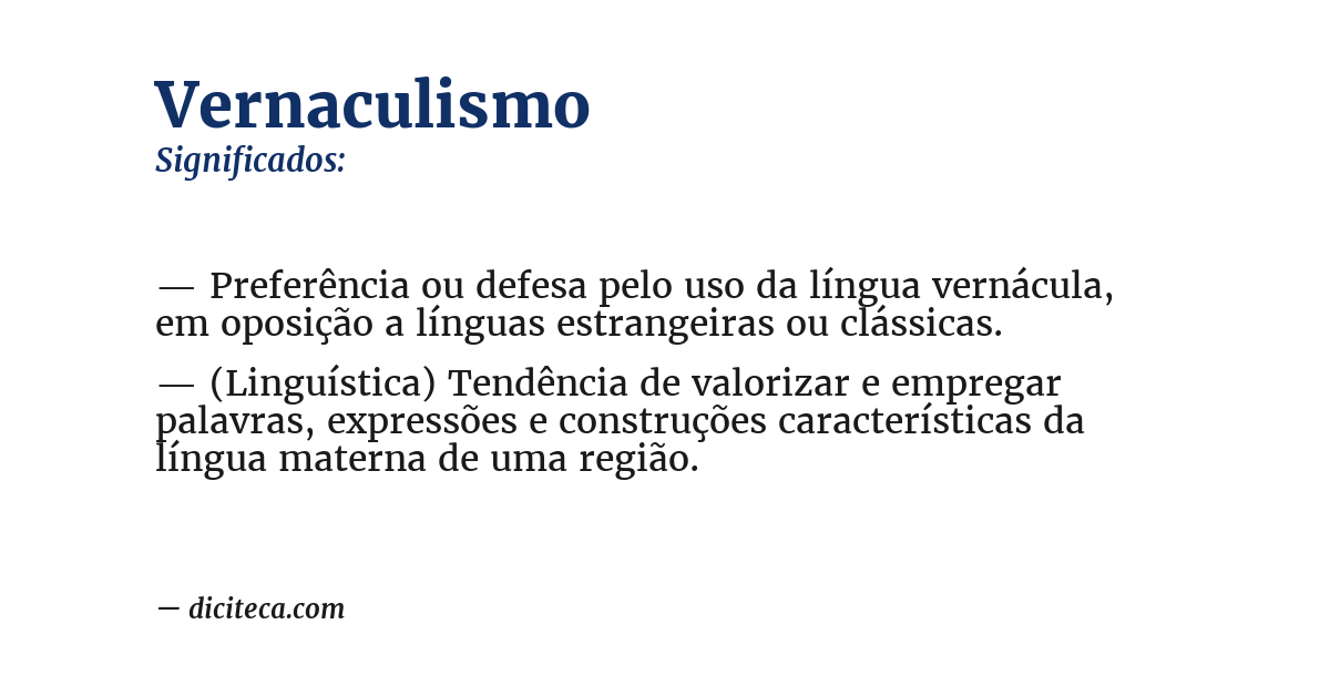 Significado de vernaculismo