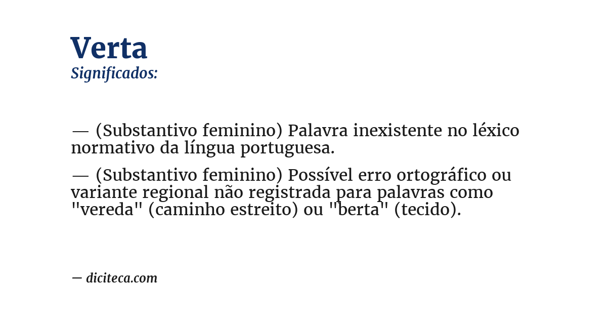 Significado de verta