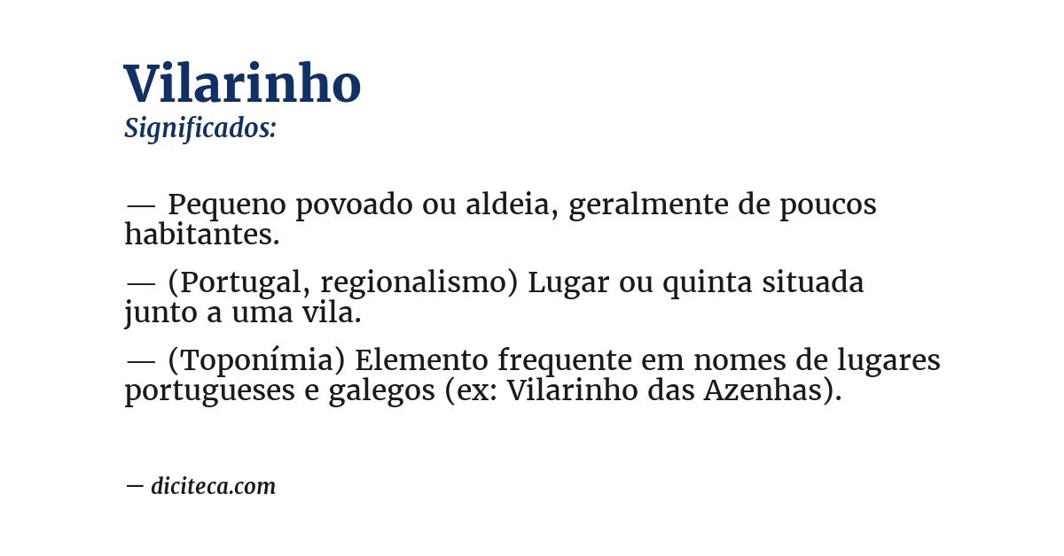 Significado de vilarinho