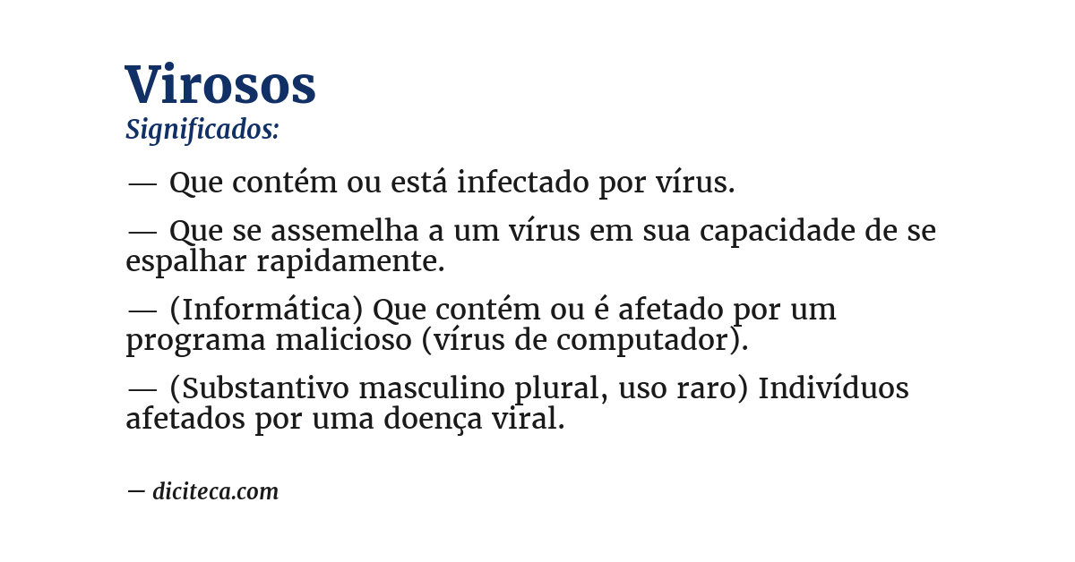Significado de virosos
