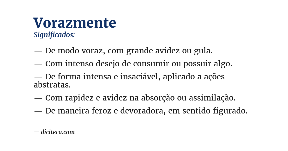 Significado de vorazmente
