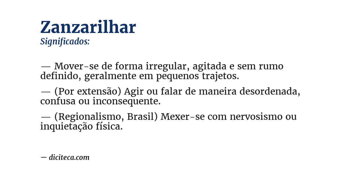 Significado de zanzarilhar
