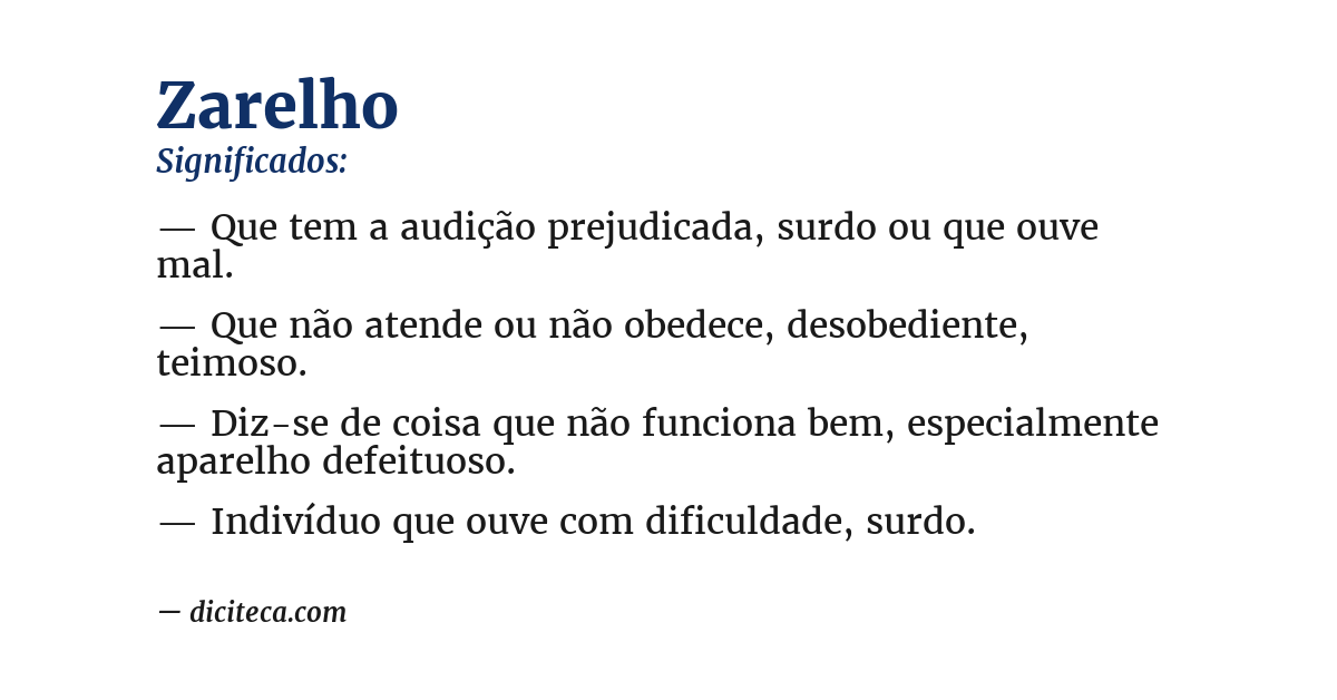 Significado de zarelho