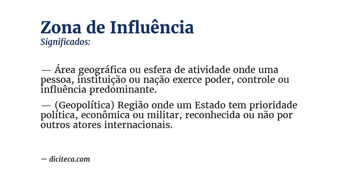 Significado de zona de influência