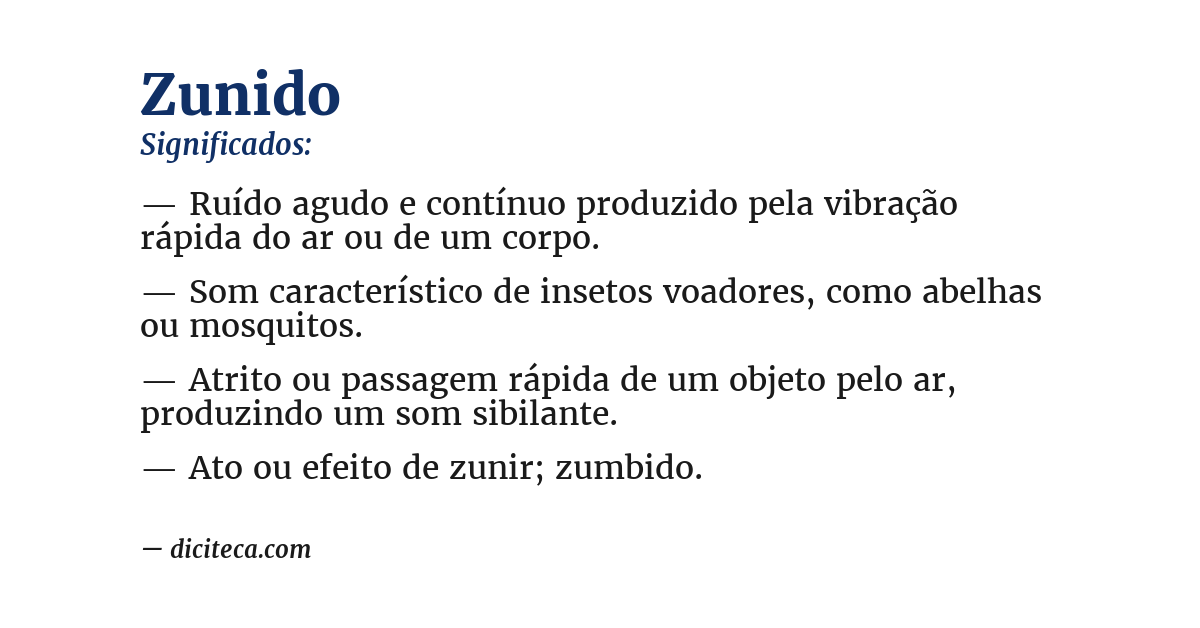 Significado de zunido