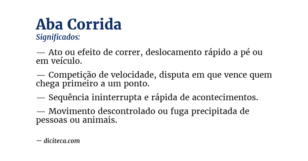 Significado de aba corrida