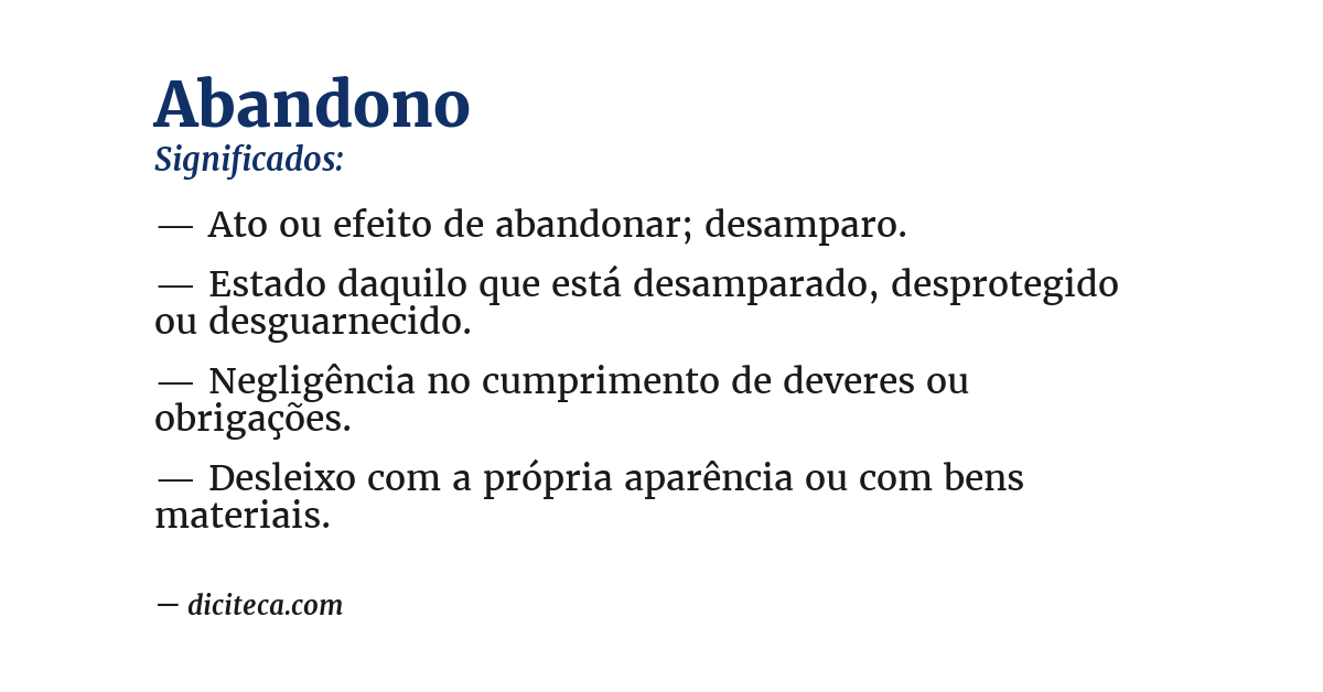 Significado de abandono