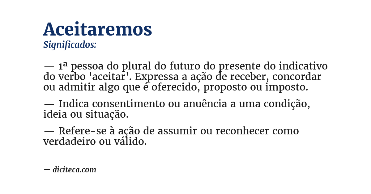 Significado de aceitaremos