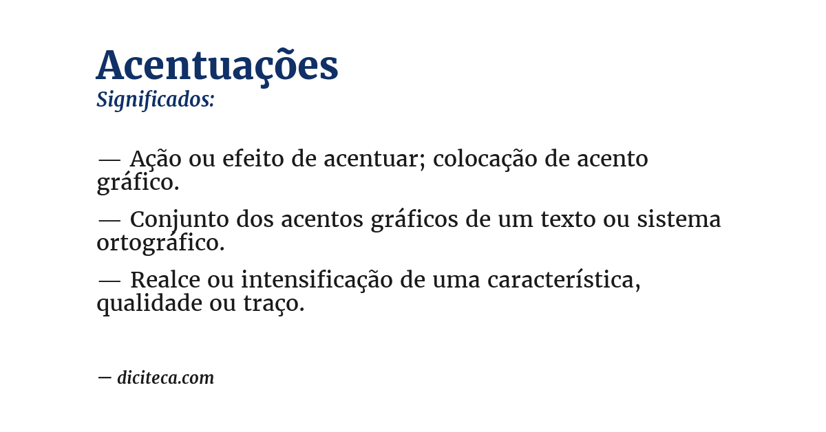 Significado de acentuações