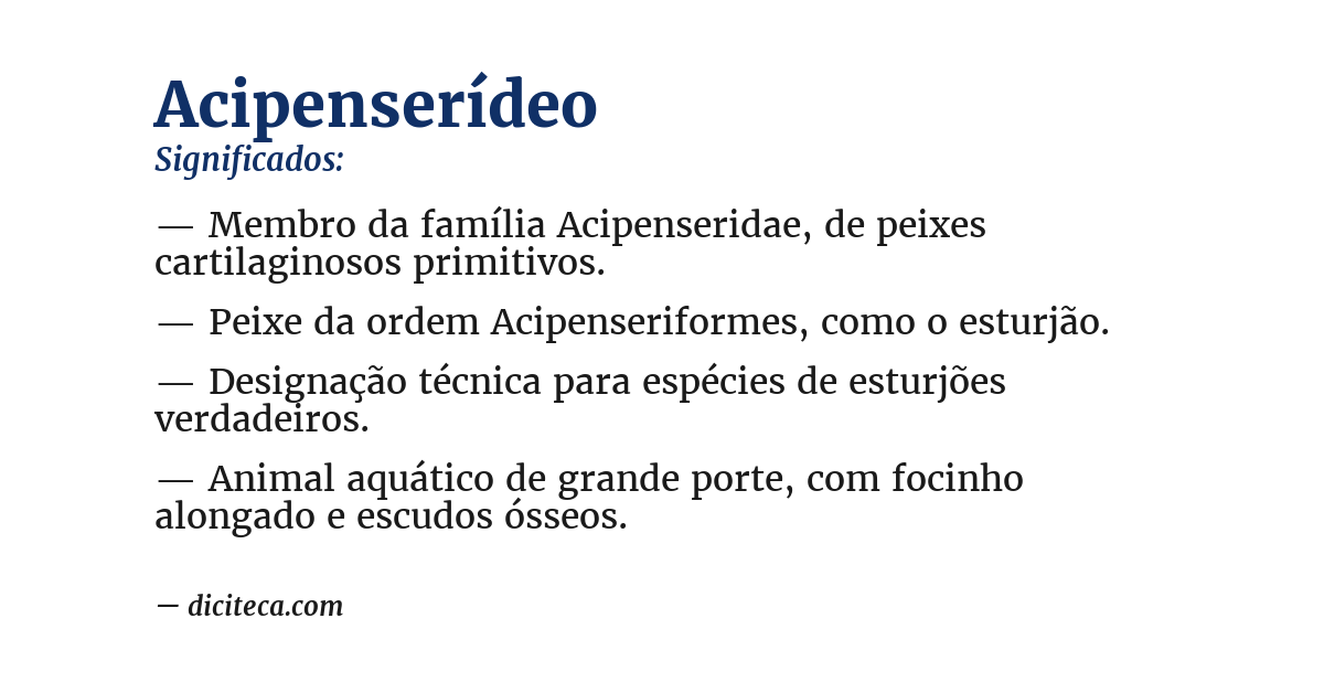 Significado de acipenserídeo