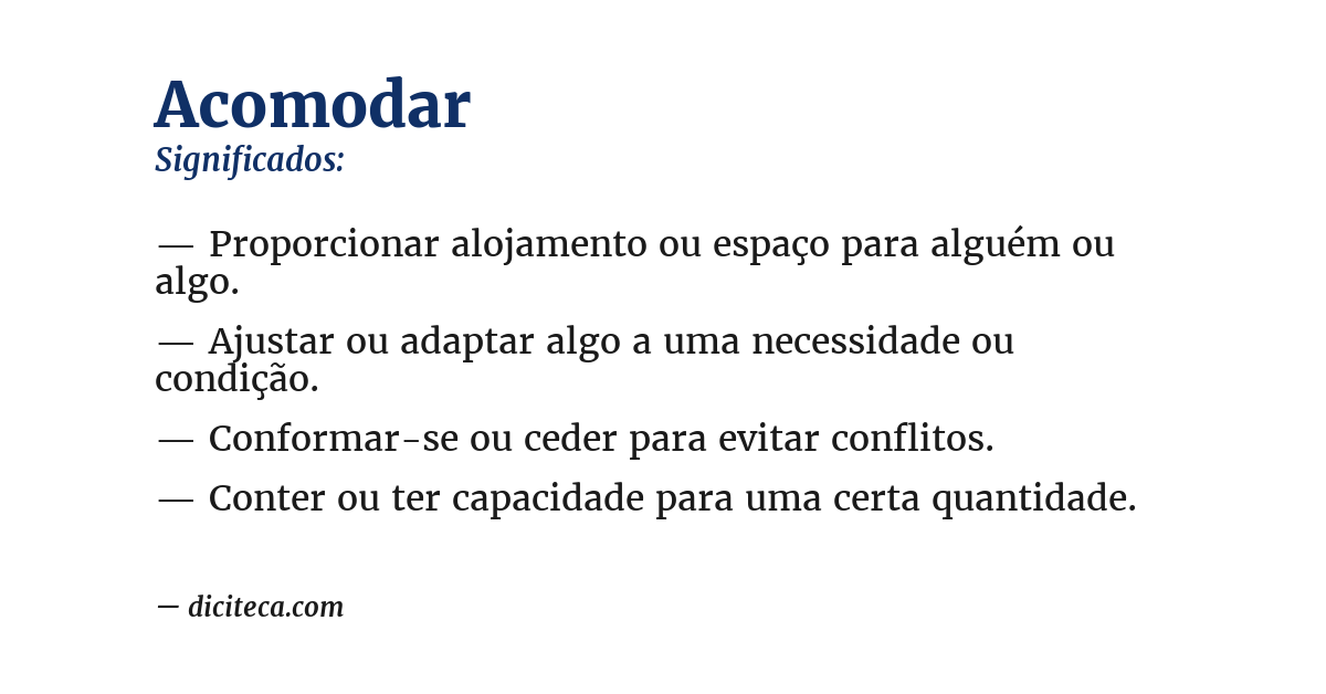 Significado de acomodar