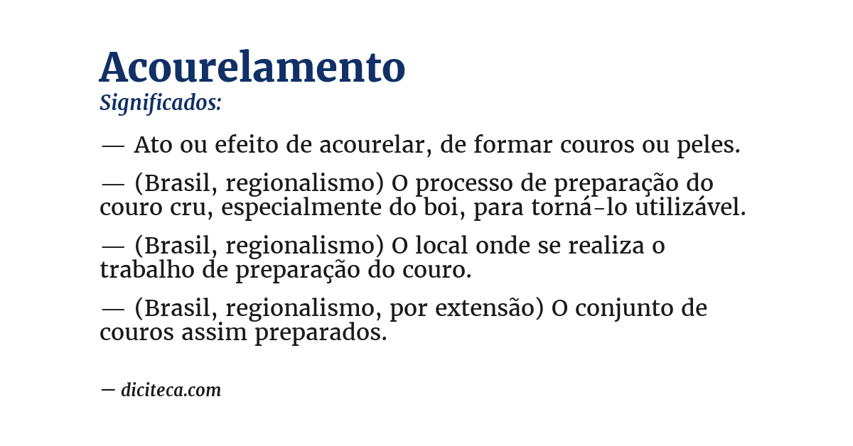 Significado de acourelamento