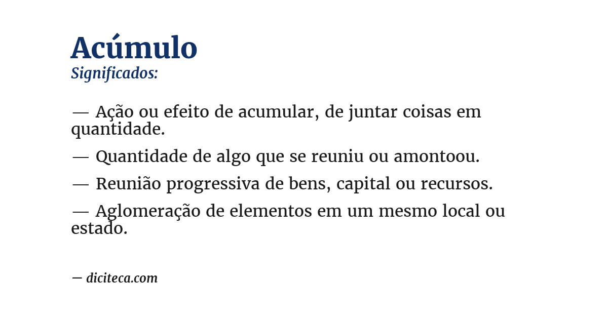 Significado de acúmulo