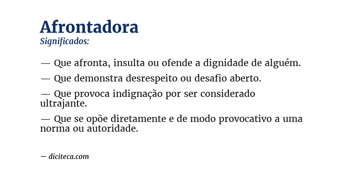 Significado de afrontadora