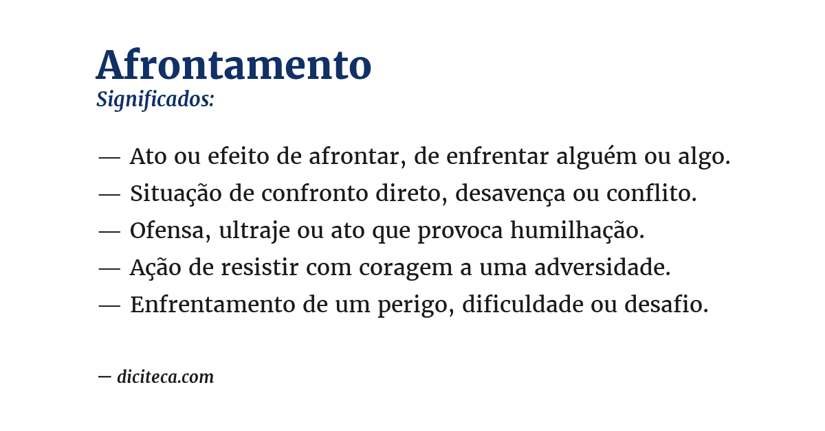 Significado de afrontamento
