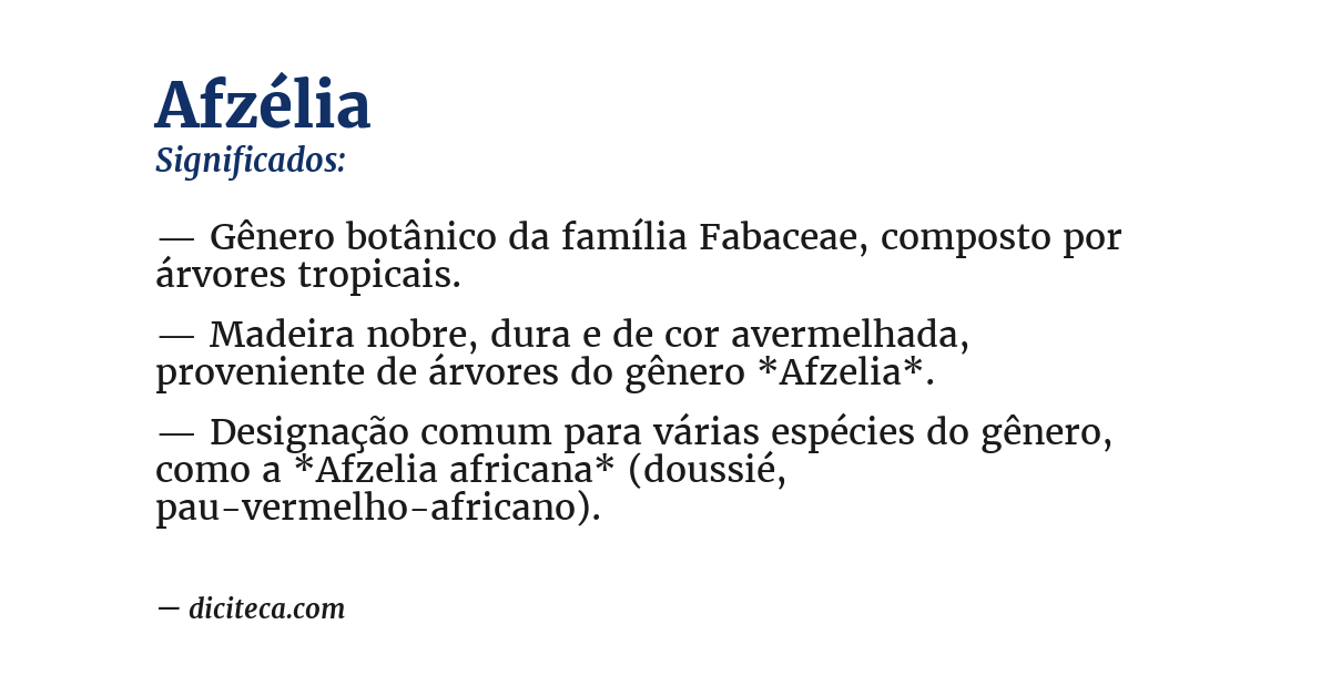 Significado de afzélia