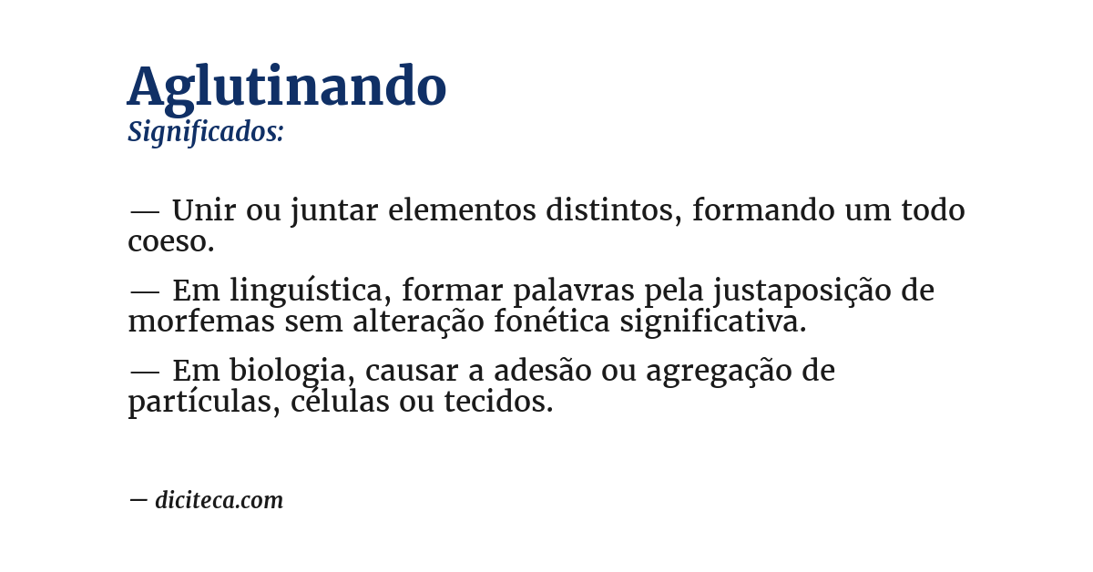 Significado de aglutinando