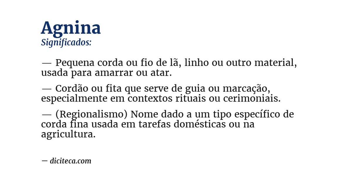 Significado de agnina