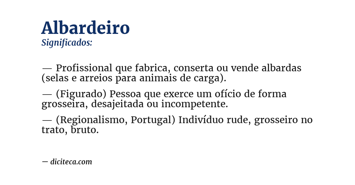 Significado de albardeiro