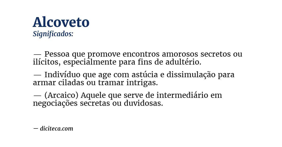Significado de alcoveto