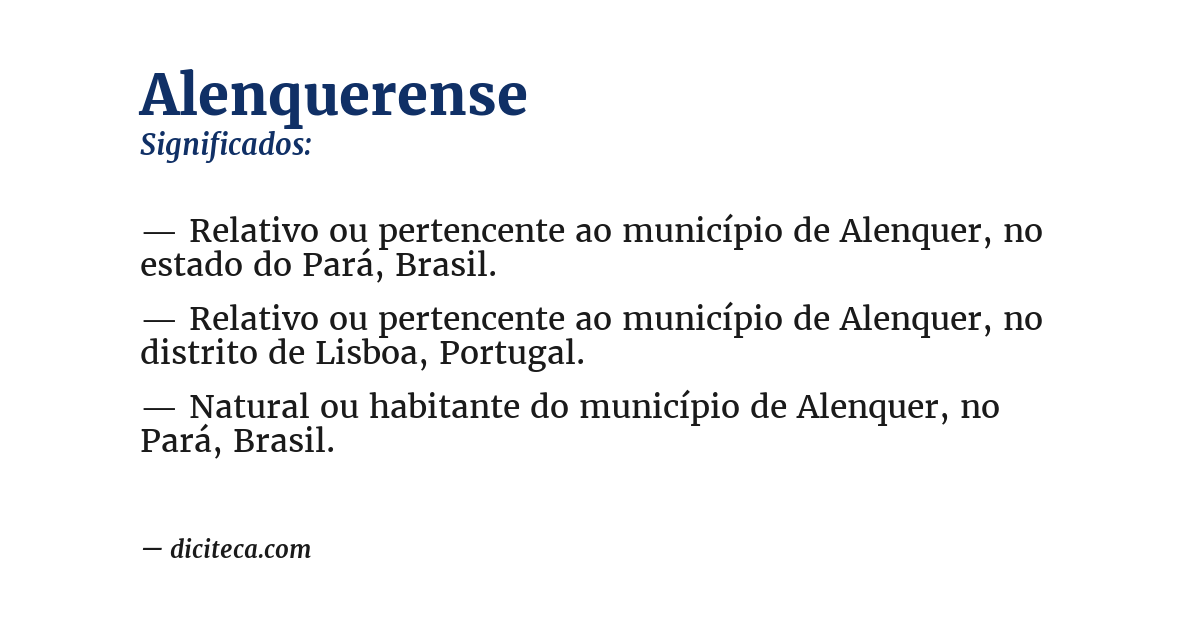 Significado de alenquerense
