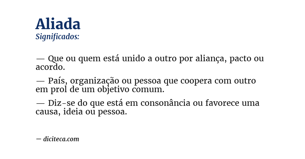 Significado de aliada