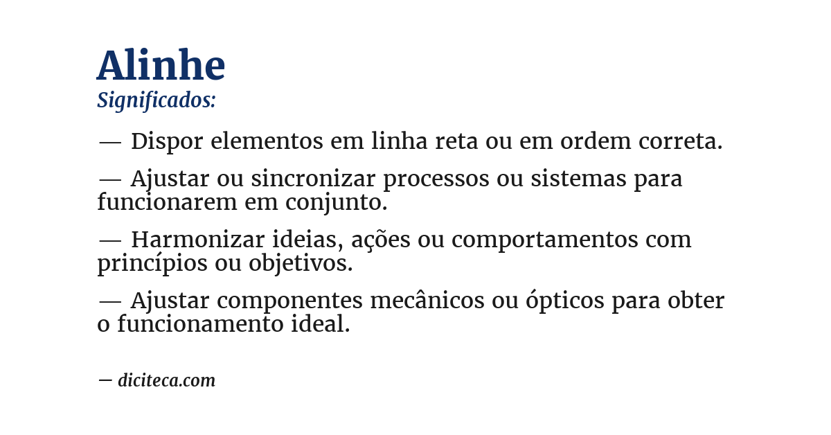 Significado de alinhe