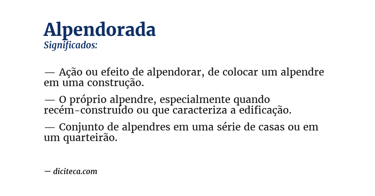 Significado de alpendorada