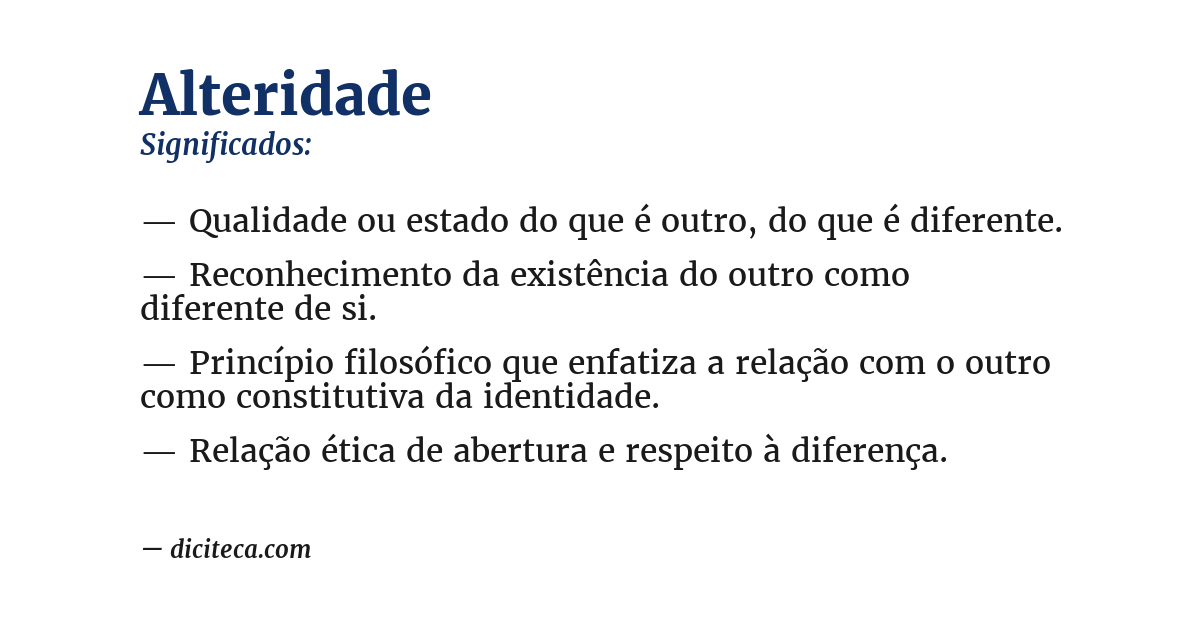 Significado de alteridade