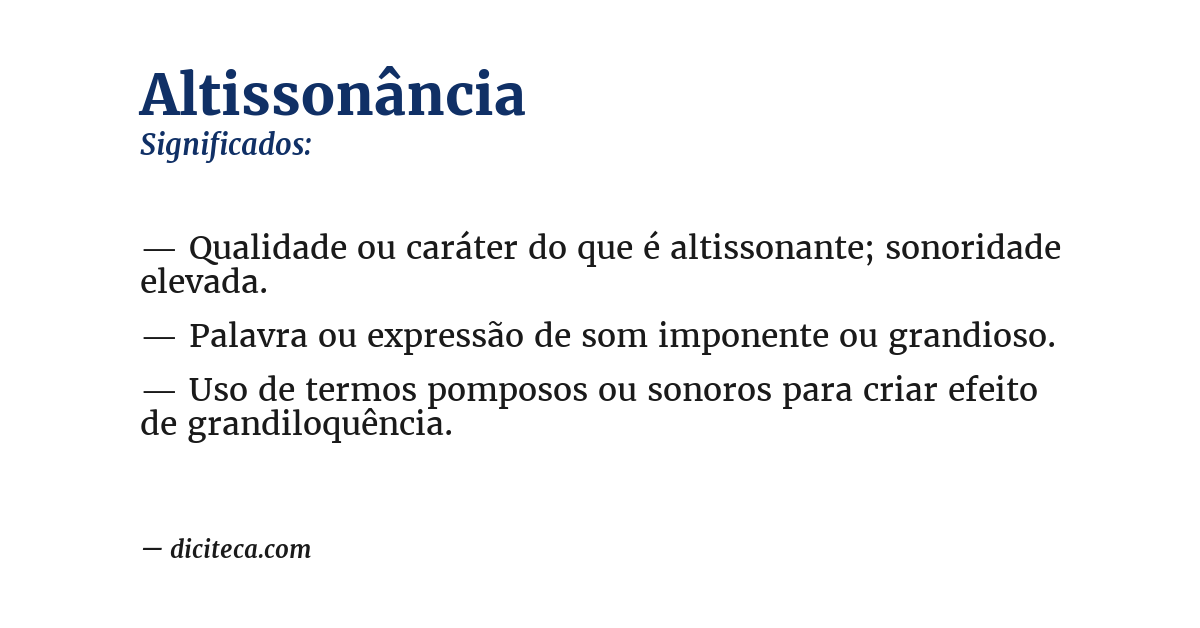 Significado de altissonância