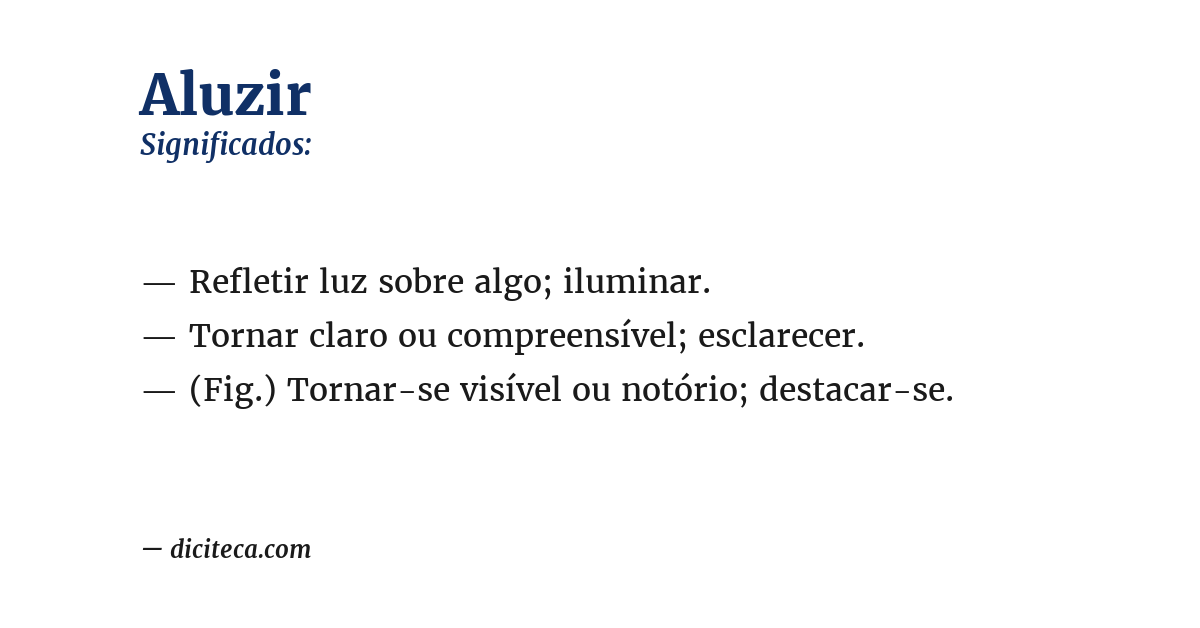 Significado de aluzir