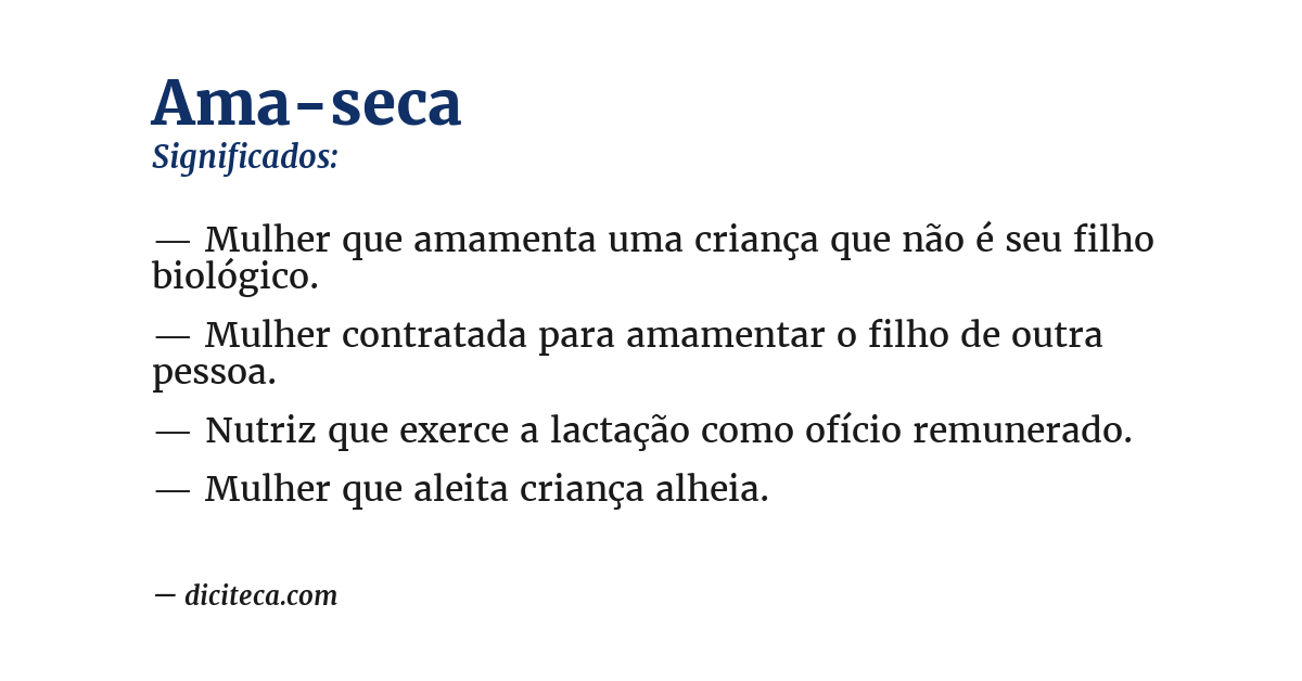 Significado de ama-seca