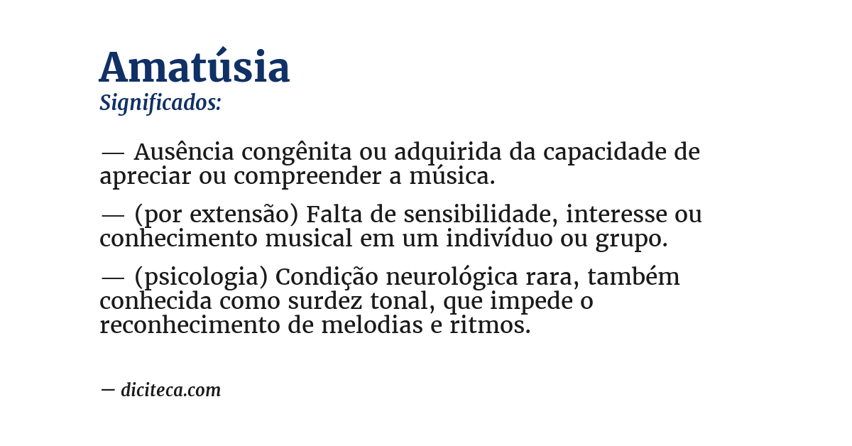 Significado de amatúsia