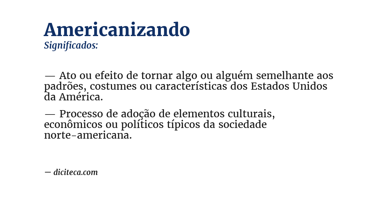 Significado de americanizando